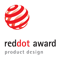 Red-Dot Award Product Design logo. Links to award winning products page Red-Dot Award section.