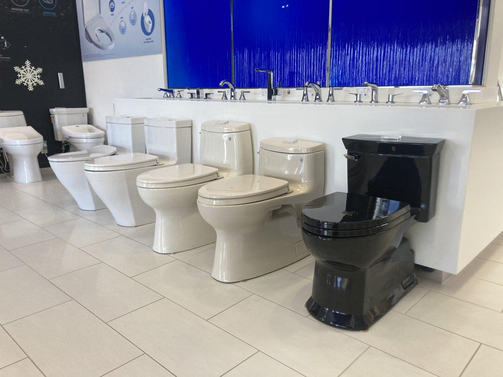 Toilets on display